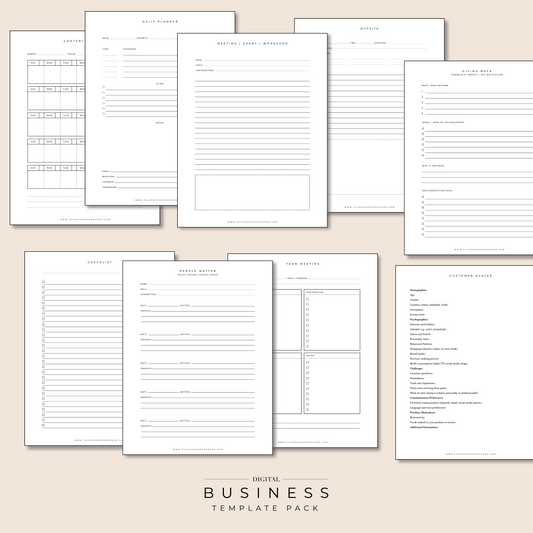 The Printable Business Template Pack (20)