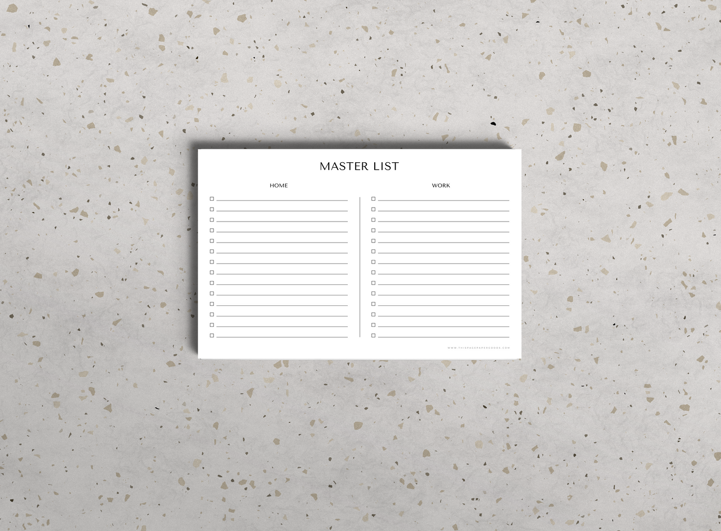 The Master List Notepad