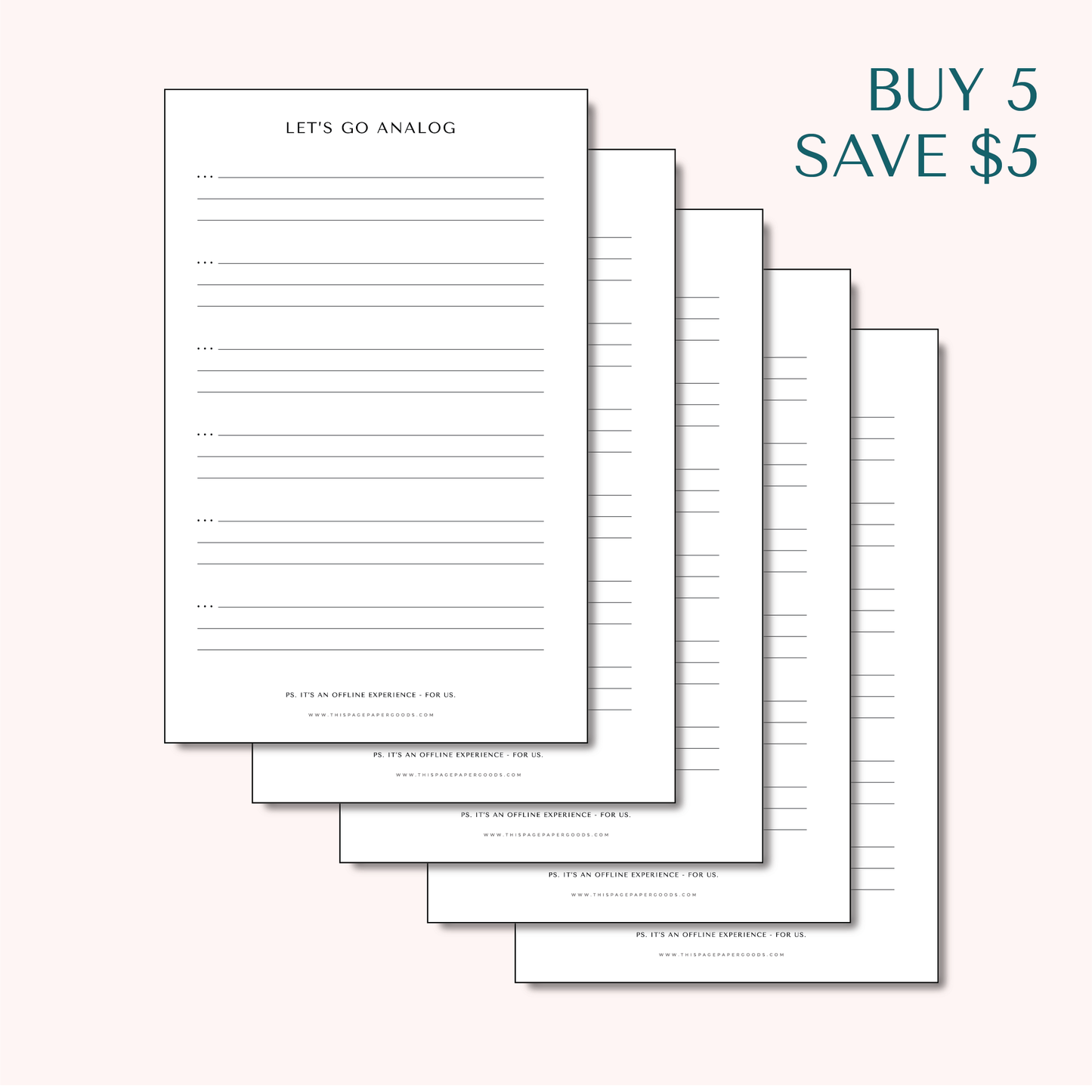 Let's Go Analog Notepad Bundle (5 pack)