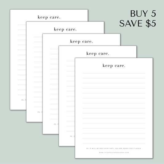 Keep Care Notepad 5-Pack Bundle