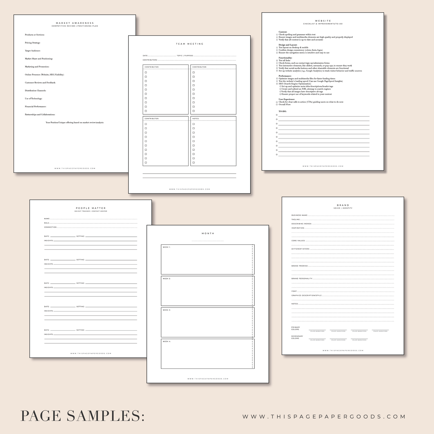 The Printable Business Template Pack (20)