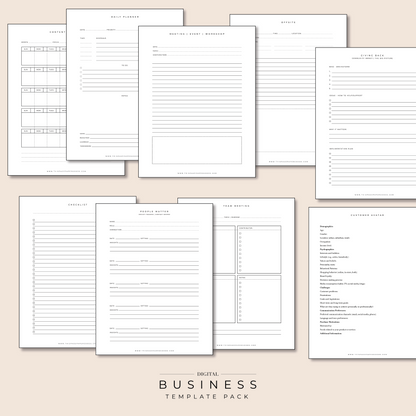 The Printable Business Template Pack (20)