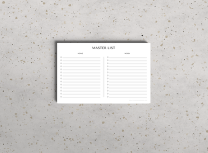 The Master List Notepad