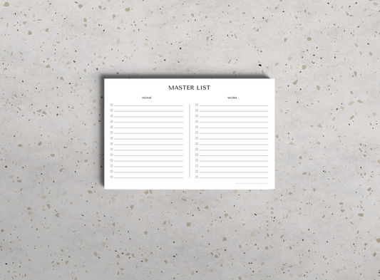 The Master List Notepad