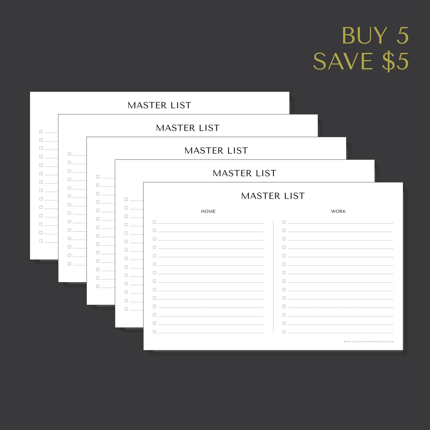 The Master List Notepad Bundle (5 pack)