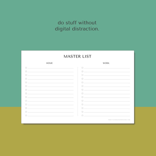 The Master List Large Notepad Add-On Bundle (10)